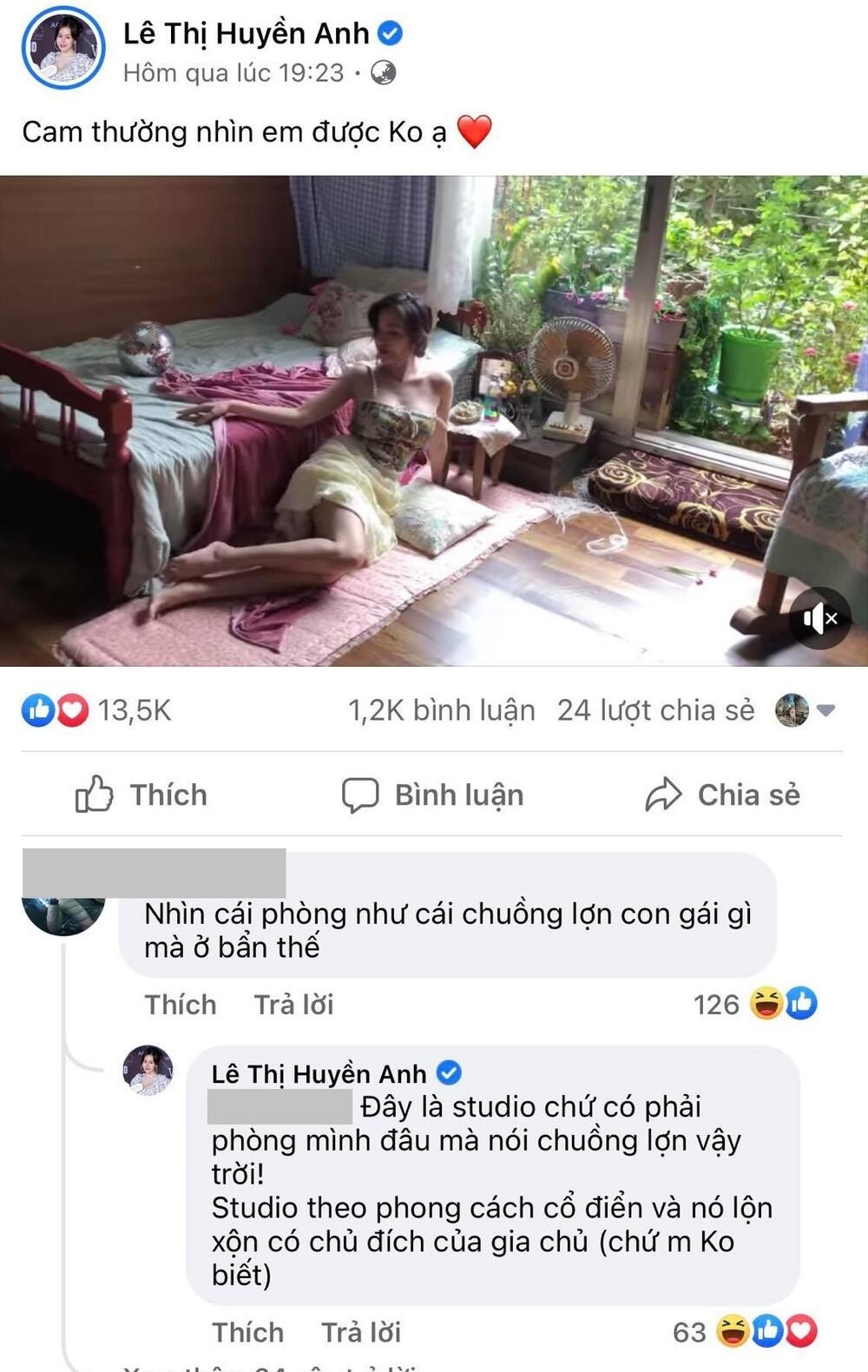 Giải trí - Bà Tưng - Lê Thị Huyền Anh đáp trả khi bị chê phòng ngủ như chuồng lợn