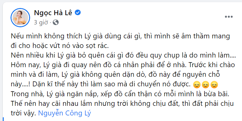 Giải trí - Vợ trẻ của Công Lý tiết lộ lý do hai vợ chồng hay cãi nhau