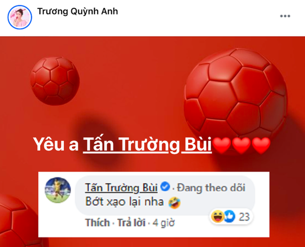 Giải trí - Phản ứng của thủ môn Bùi Tấn Trường khi được Trương Quỳnh Anh “tỏ tình”