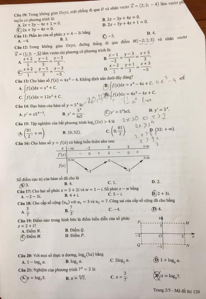 Giáo dục - Đề thi môn Toán tốt nghiệp THPT 2021 đợt 2 (Hình 6).