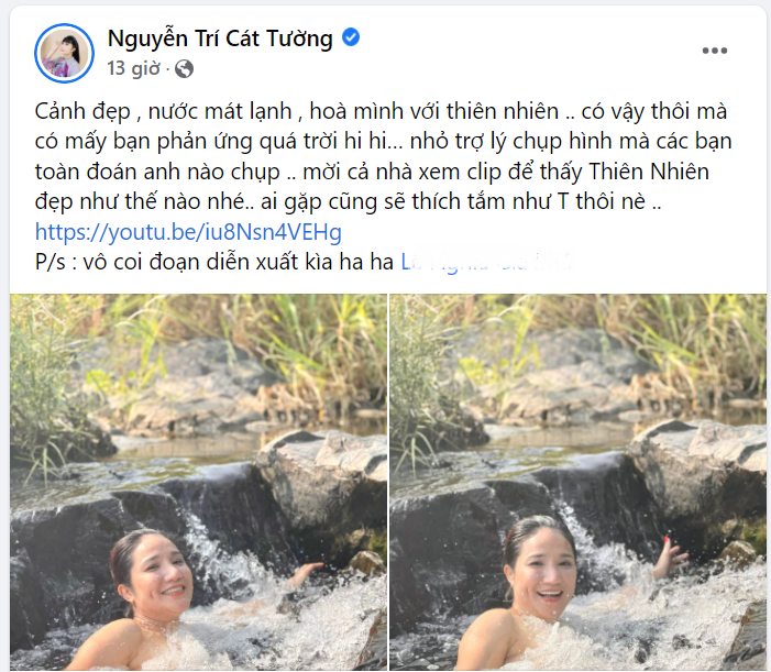 Văn hoá - MC Cát Tường tiếp tục tung ảnh và clip “tắm tiên” khiến nhiều người đỏ mặt