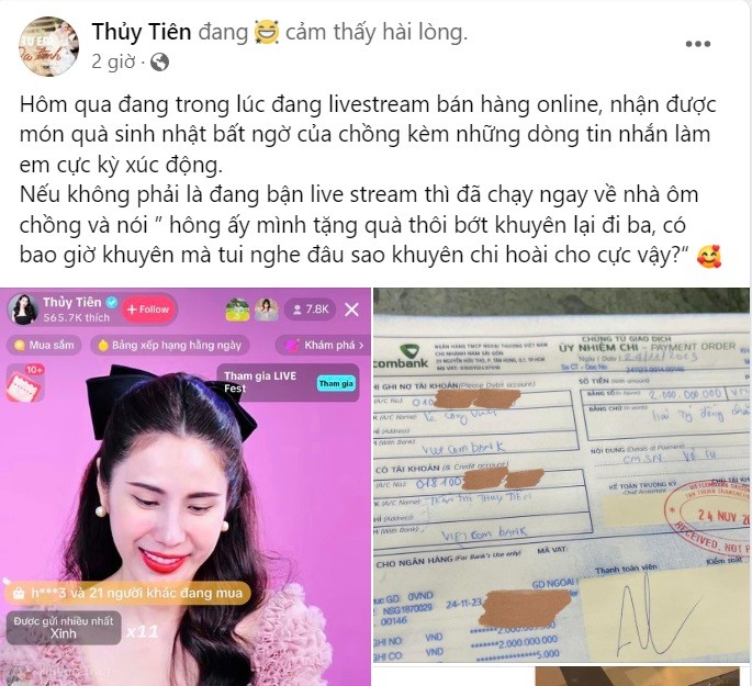 Văn hoá - Ca sĩ Thủy Tiên được Công Vinh tặng 2 tỷ đồng mừng sinh nhật