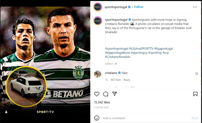 Bóng đá Anh - Ronaldo phản ứng nhẹ nhàng nhưng sắc sảo về tin đồn khoác áo Sporting  (Hình 2).