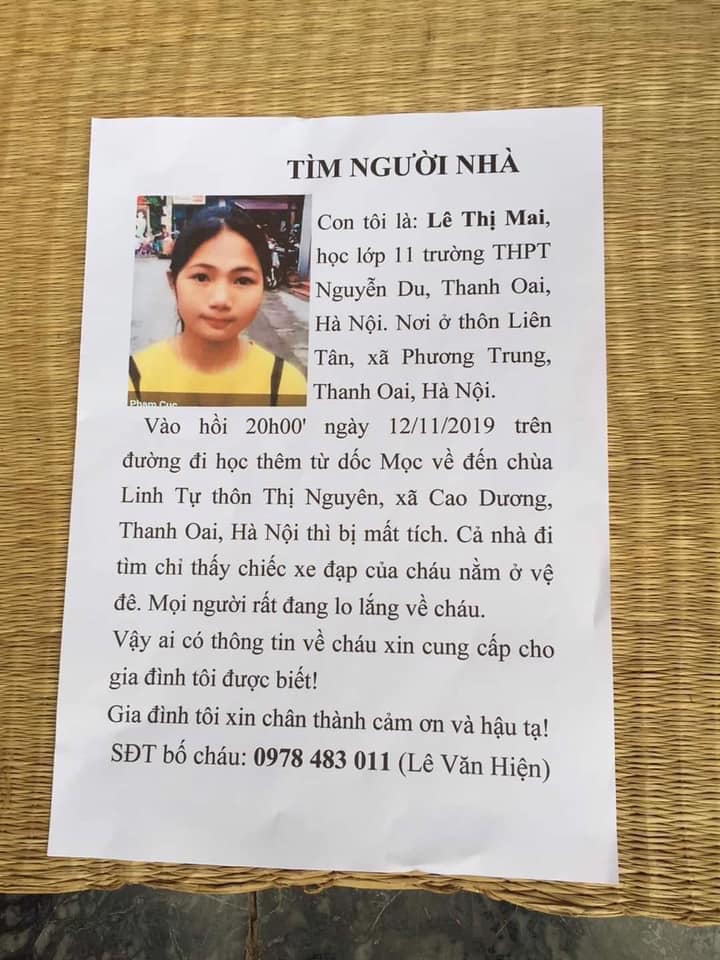 An ninh - Hình sự - Hà Nội: Thiếu nữ mất tích bí ẩn trên đường đi học về 