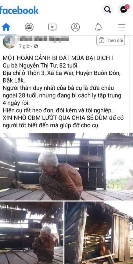 Tin nhanh - Sự thật thông tin cụ bà 82 tuổi đói kém giữa mùa dịch đăng trên mạng xã hội