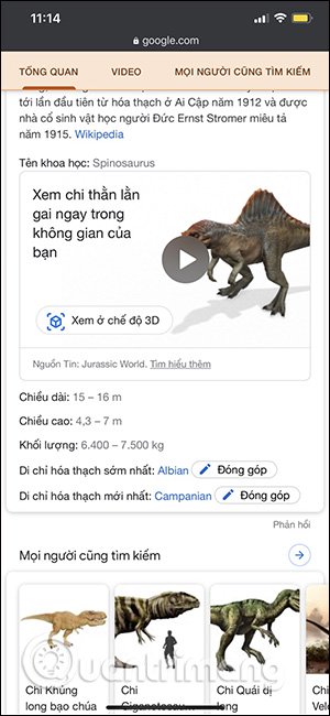 Thủ thuật - Tiện ích - Hướng dẫn cách xem khủng long 3D trên Google Search (Hình 2).