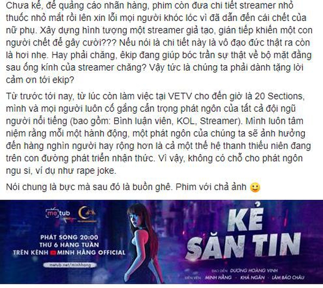 Ngôi sao - Phim chiếu mạng của Minh Hằng bị chỉ trích vì nội dung nhạy cảm, bôi nhọ giới streamer (Hình 3).