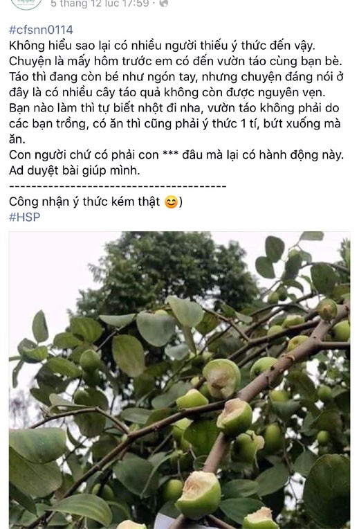 Cộng đồng mạng - Bức xúc nhóm người ăn dở táo còn để lại lời nhắn 'đầy thách thức'  (Hình 3).