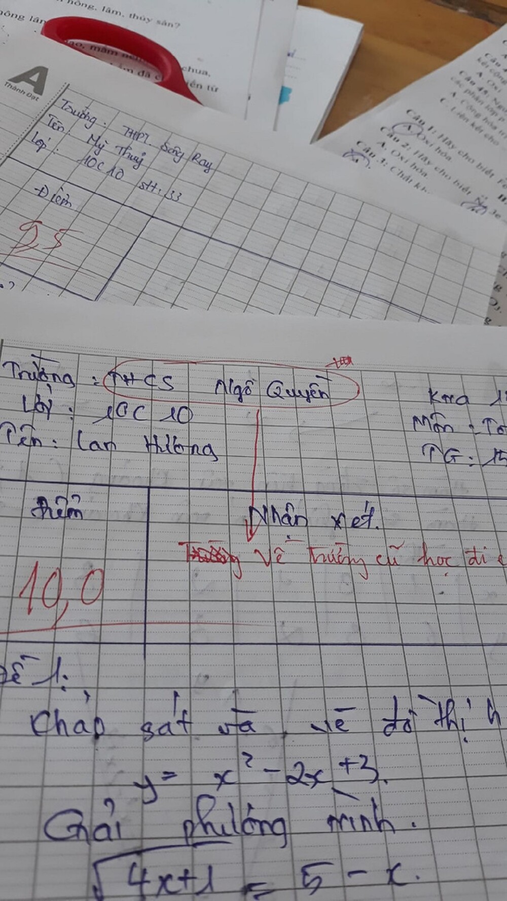 Cộng đồng mạng - Đạt điểm tuyệt đối, nữ sinh vẫn nhận về lời phê 'đắng lòng' từ cô giáo