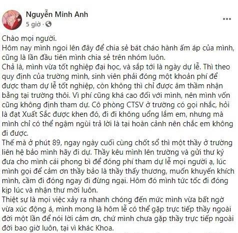 Đời sống - Xúc động món quà đặc biệt thầy giáo gửi nữ sinh viên chưa hề gặp mặt