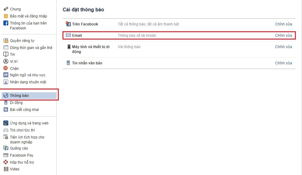 Thủ thuật - Tiện ích - Cách tắt thông báo từ Facebook đến email đã đăng ký (Hình 3).