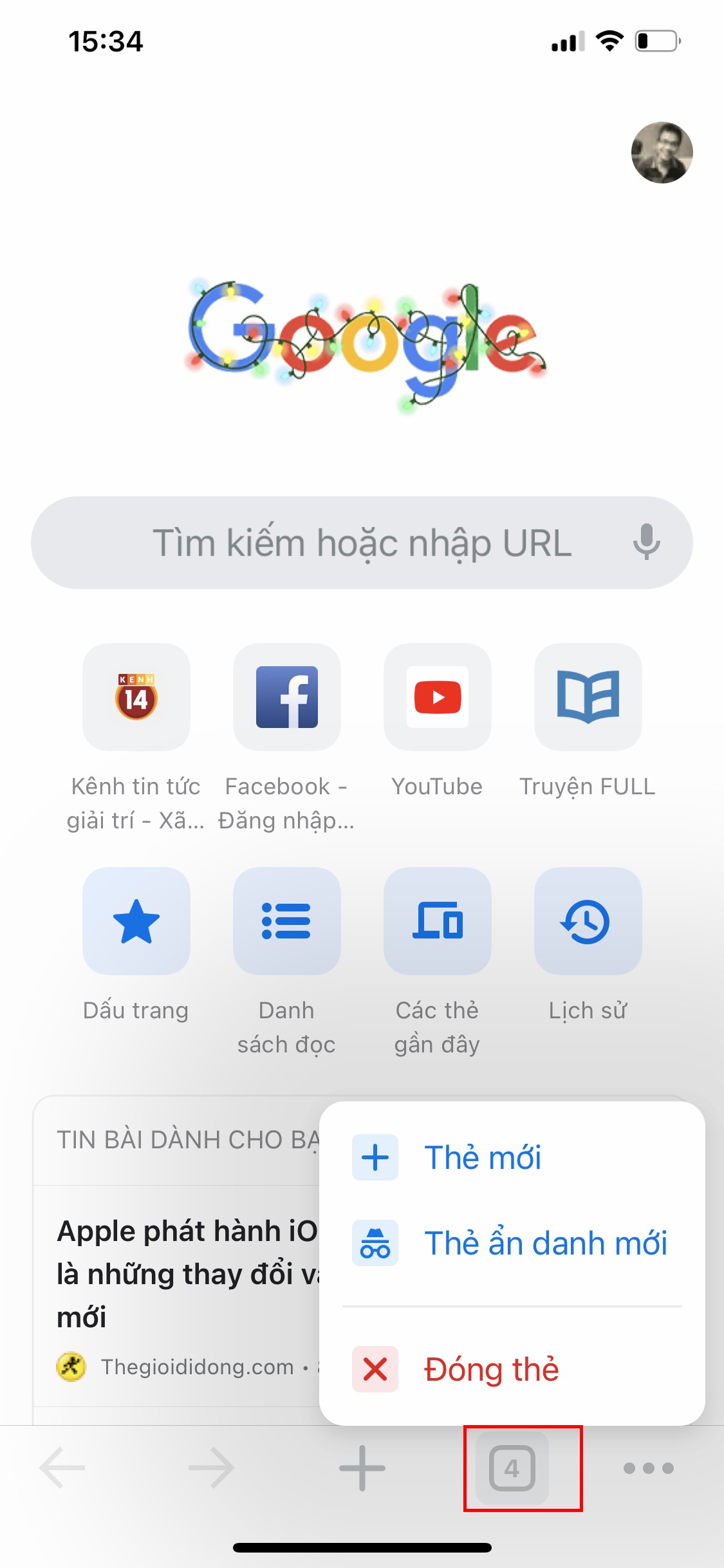 Thủ thuật - Tiện ích - Cách dùng Google Chrome trên IOS hiệu quả hơn (Hình 5).