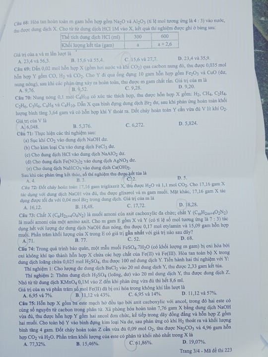 Giáo dục - Đáp án đề thi môn Sinh học mã đề 223 thi THPT Quốc gia 2019 chuẩn nhất (Hình 4).