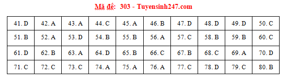 Giáo dục - Đáp án đề thi môn Địa lý thi THPT Quốc gia 2019 của bộ GD&ĐT mã đề 303