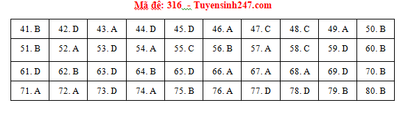 Giáo dục - Đáp án đề thi môn Địa lý thi THPT Quốc gia 2019 của bộ GD&ĐT mã đề 316