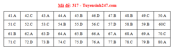 Giáo dục - Đáp án đề thi môn Địa lý thi THPT Quốc gia 2019 của bộ GD&ĐT mã đề 317