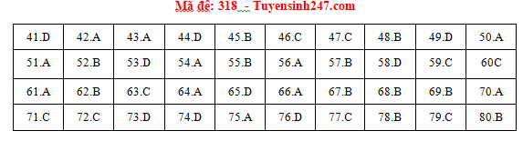 Giáo dục - Đáp án đề thi môn Địa lý thi THPT Quốc gia 2019 của bộ GD&ĐT mã đề 318