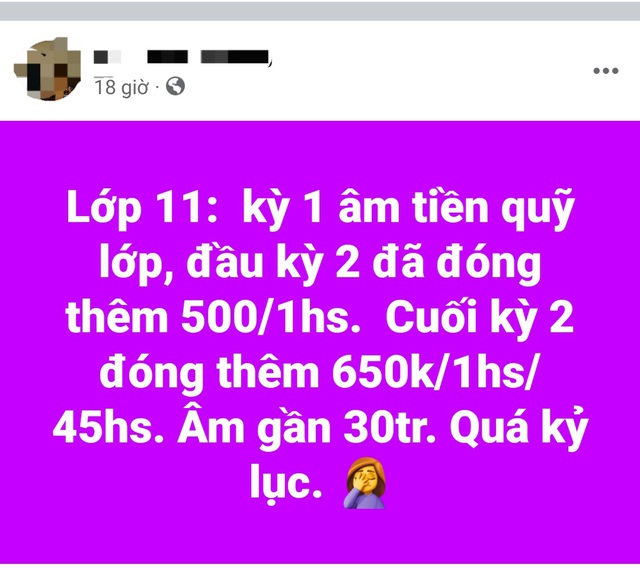 Giáo dục - Một lớp học 'âm' quỹ 30 triệu đồng, hiệu trưởng lên tiếng