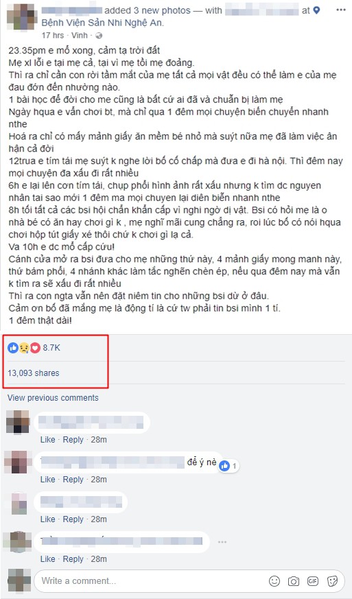 Nuốt phải giấy ăn, cháu bé 21 tháng tuổi tắc phổi, suy hô hấp (Hình 3).