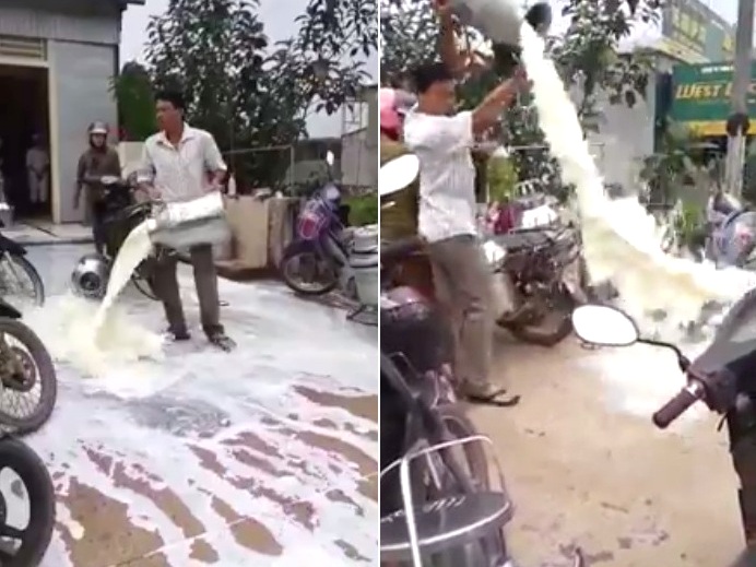 Người dân đổ sữa nghi bị ép giá: Giám đốc thông tin chính thức