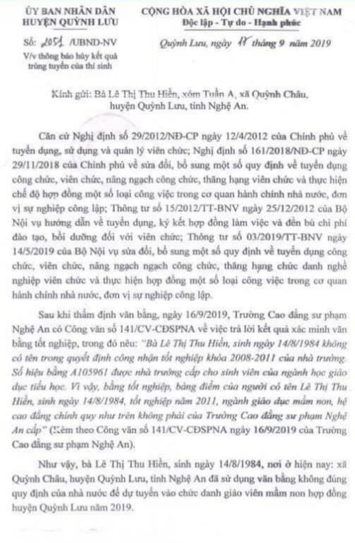 Giáo dục - Ra quyết định tuyển dụng, huyện “ngỡ ngàng” phát hiện bằng mầm non là giả (Hình 2).