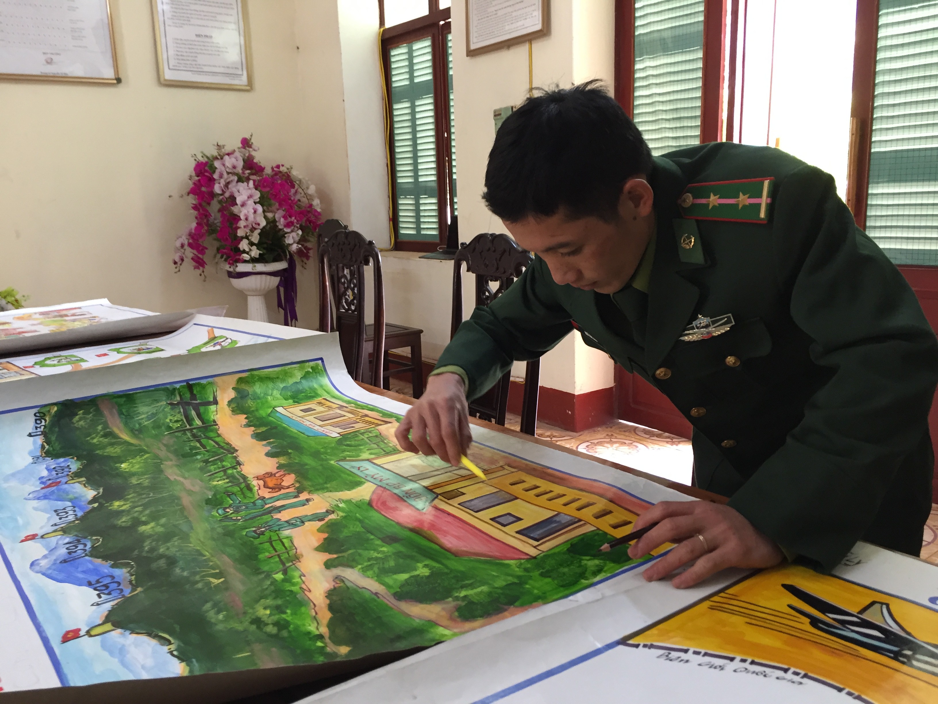 Chính sách - Bộ đội biên phòng sáng tạo độc đáo vẽ tranh tuyên truyền chống dịch (Hình 7).