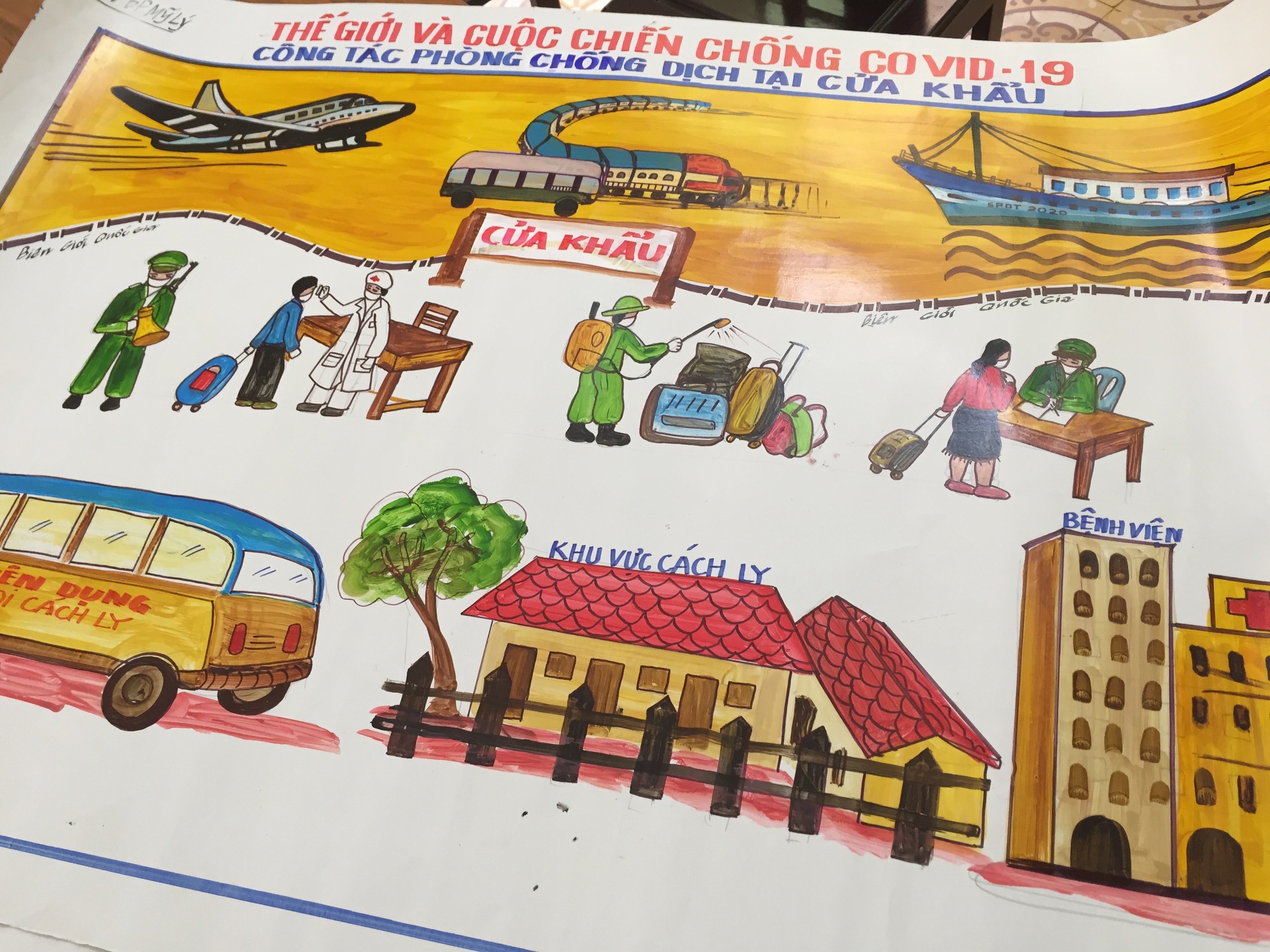Chính sách - Bộ đội biên phòng sáng tạo độc đáo vẽ tranh tuyên truyền chống dịch (Hình 6).