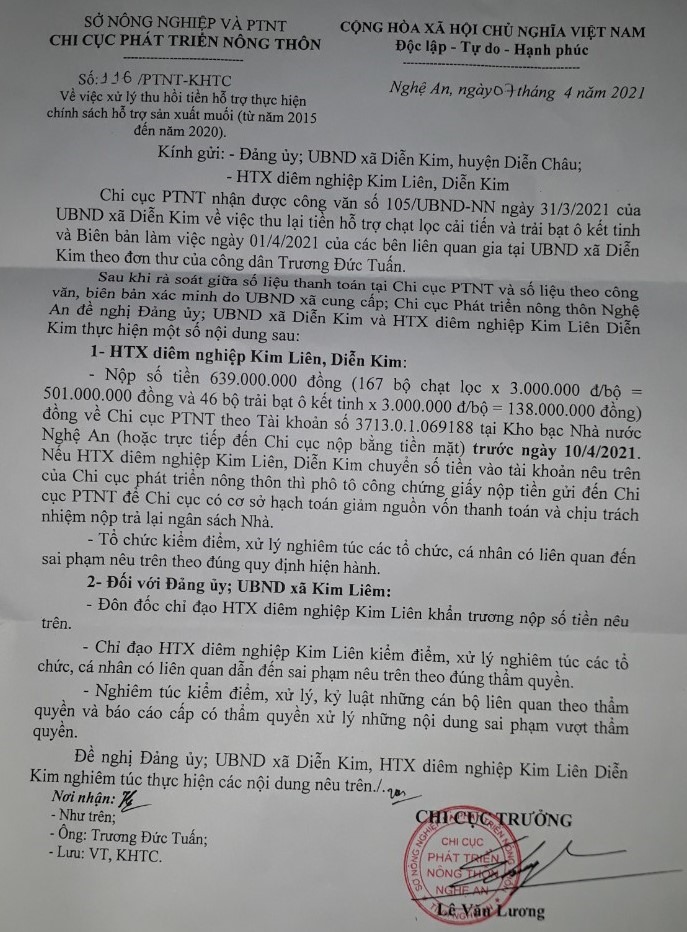 Sự kiện - Điều tra vụ hợp tác xã tự ý chi tiêu nửa tỷ tiền hỗ trợ cho diêm dân  (Hình 3).