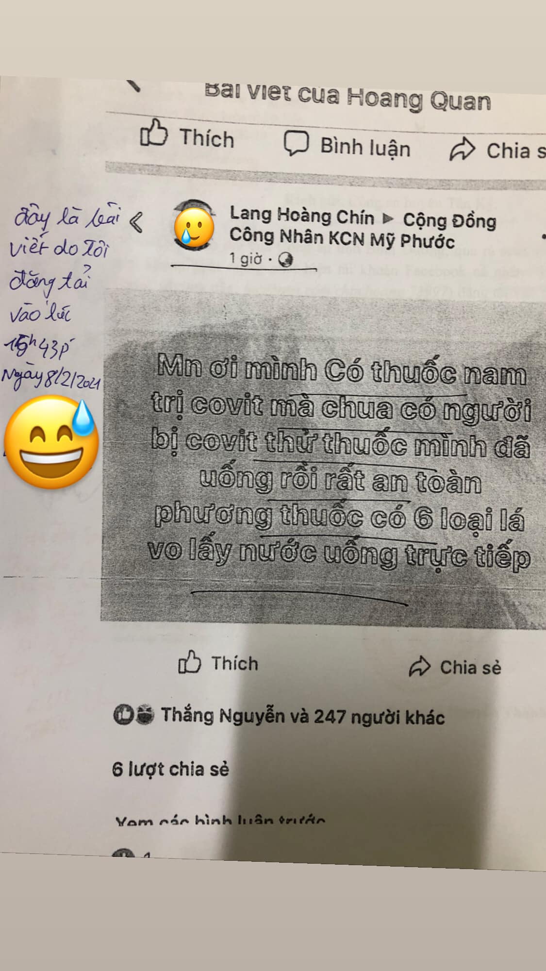 An ninh - Hình sự - Đăng tin có thuốc chữa trị Covid-19, nam thanh niên bị triệu tập