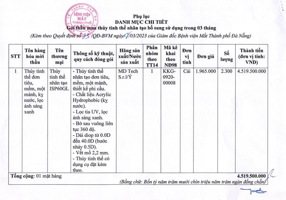 Sự kiện - Bệnh viện Mắt Tp.Đà Nẵng bổ sung 2.300 thủy tinh thể