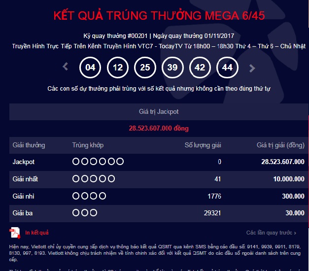 Tiêu dùng & Dư luận - Kết quả xổ số Vietlott ngày 1/11: Jackpot đã lên tới 28,5 tỷ 