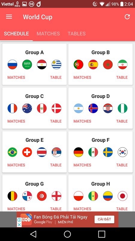 Những ứng dụng không thể thiếu mùa World Cup 2018