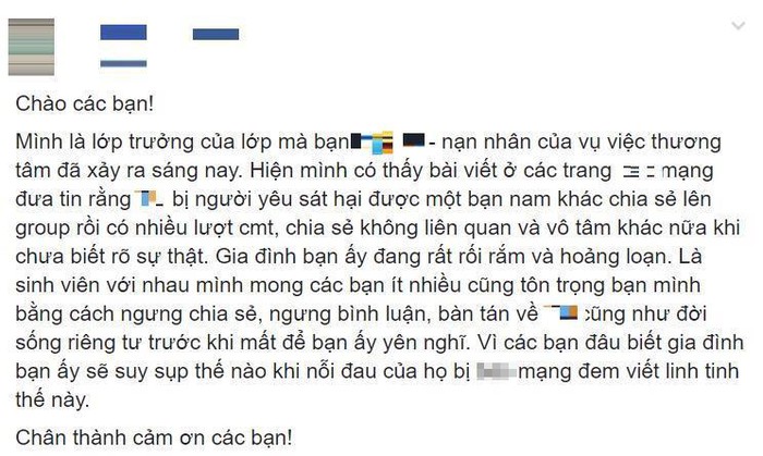 An ninh - Hình sự - Phẫn nộ với một số cư dân mạng vô cảm trước cái chết của nữ sinh 19 tuổi bị bạn trai sát hại ở phòng trọ  (Hình 2).