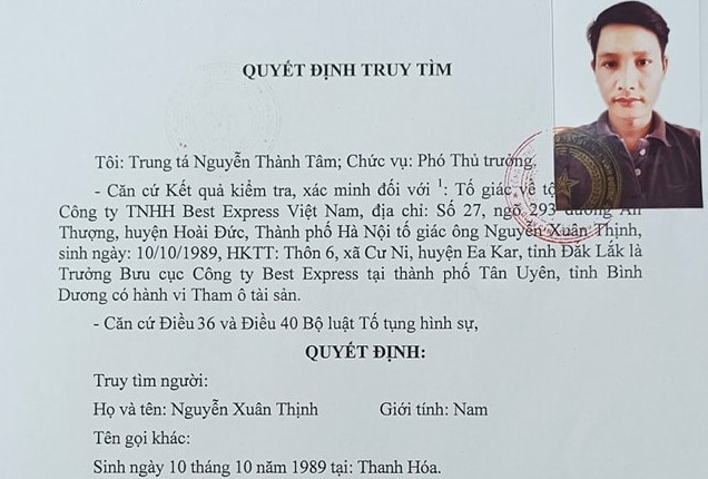 An ninh - Hình sự - Truy tìm Trưởng Bưu cục ở Bình Dương ôm tiền bỏ trốn