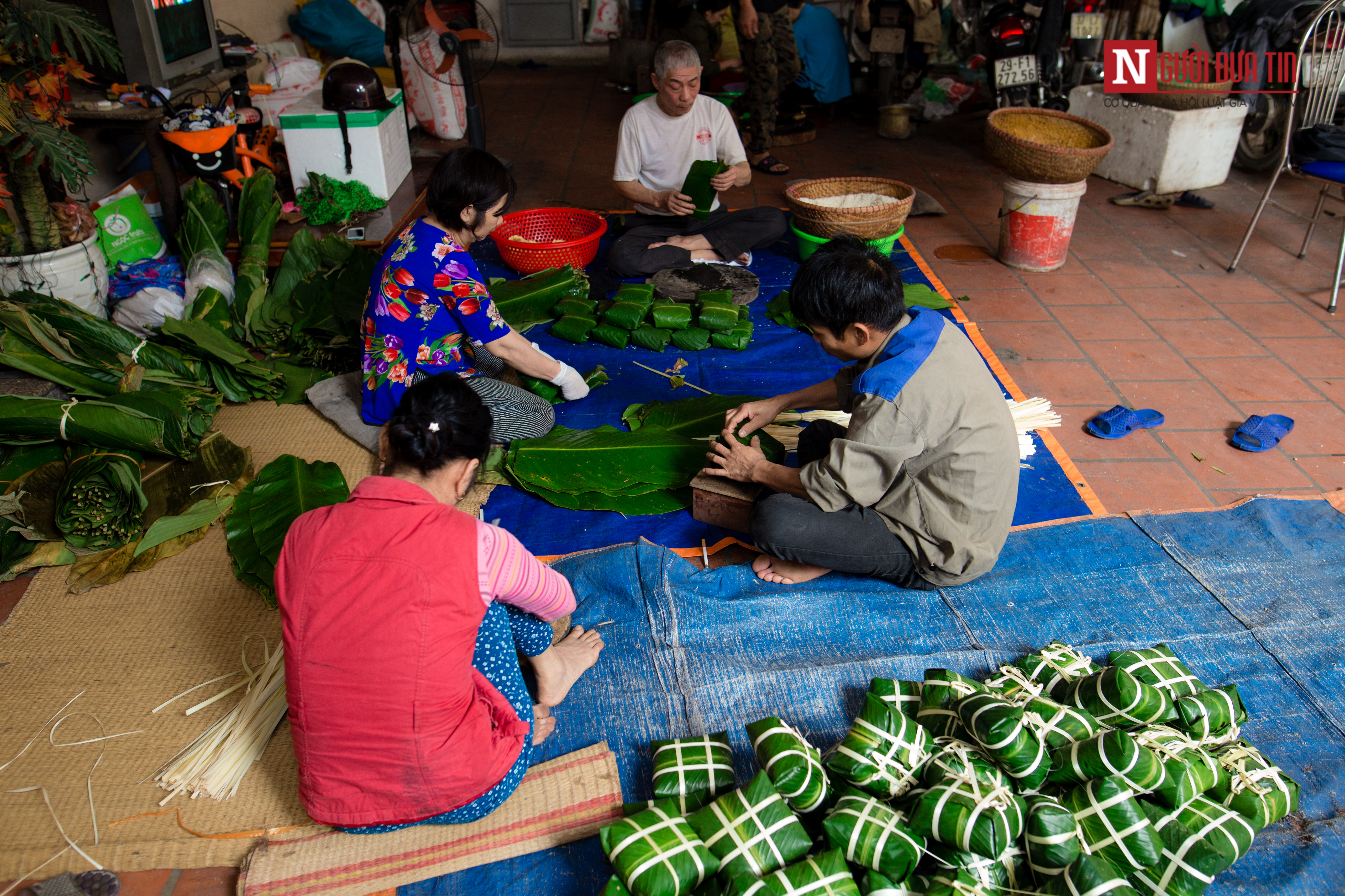 Dân sinh - Làng nghề bánh chưng hối hả ngày cận tết