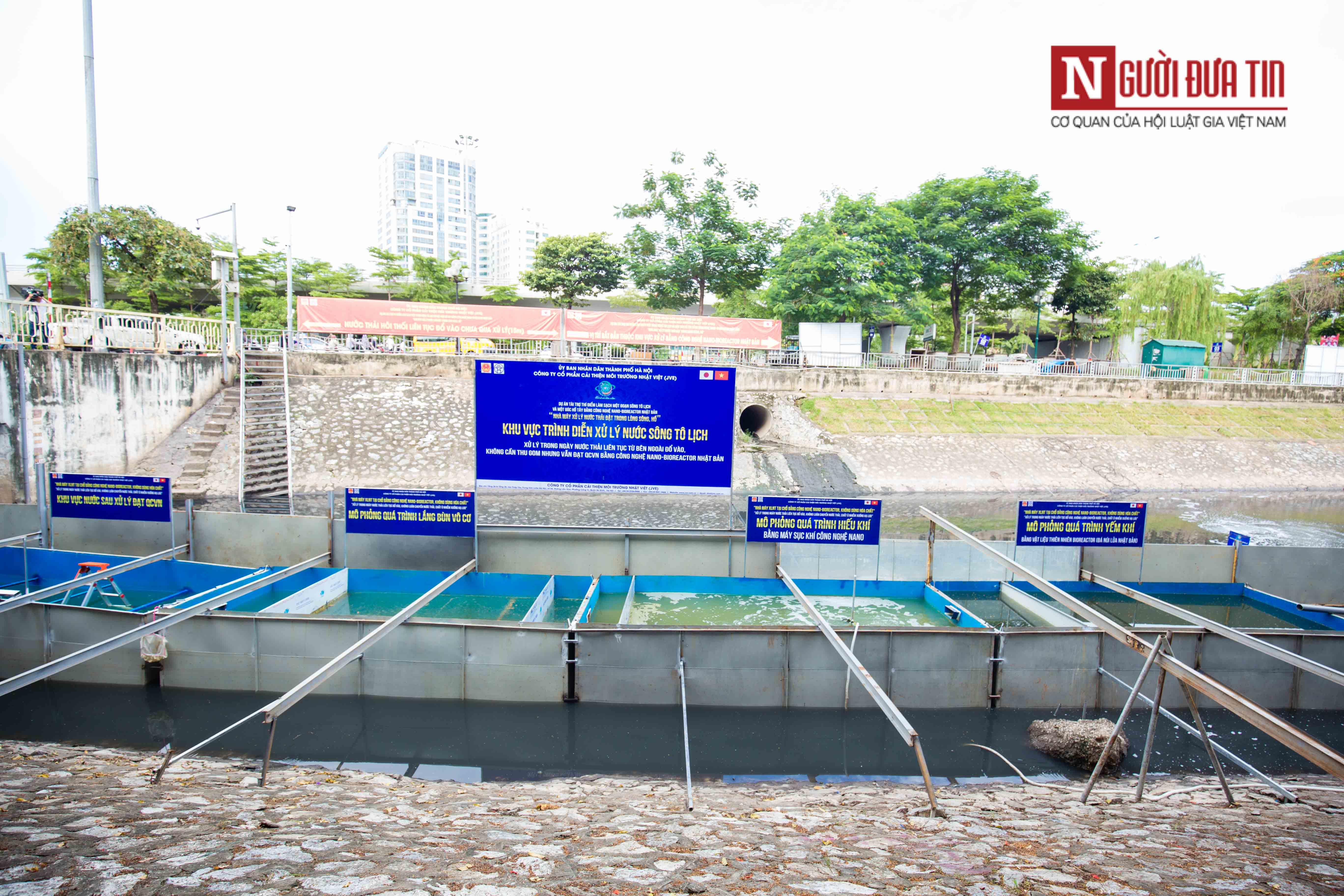 Môi trường - [Chùm ảnh] Chuyên gia Nhật Bản gây sốc, đích thân xuống tắm sông Tô Lịch
