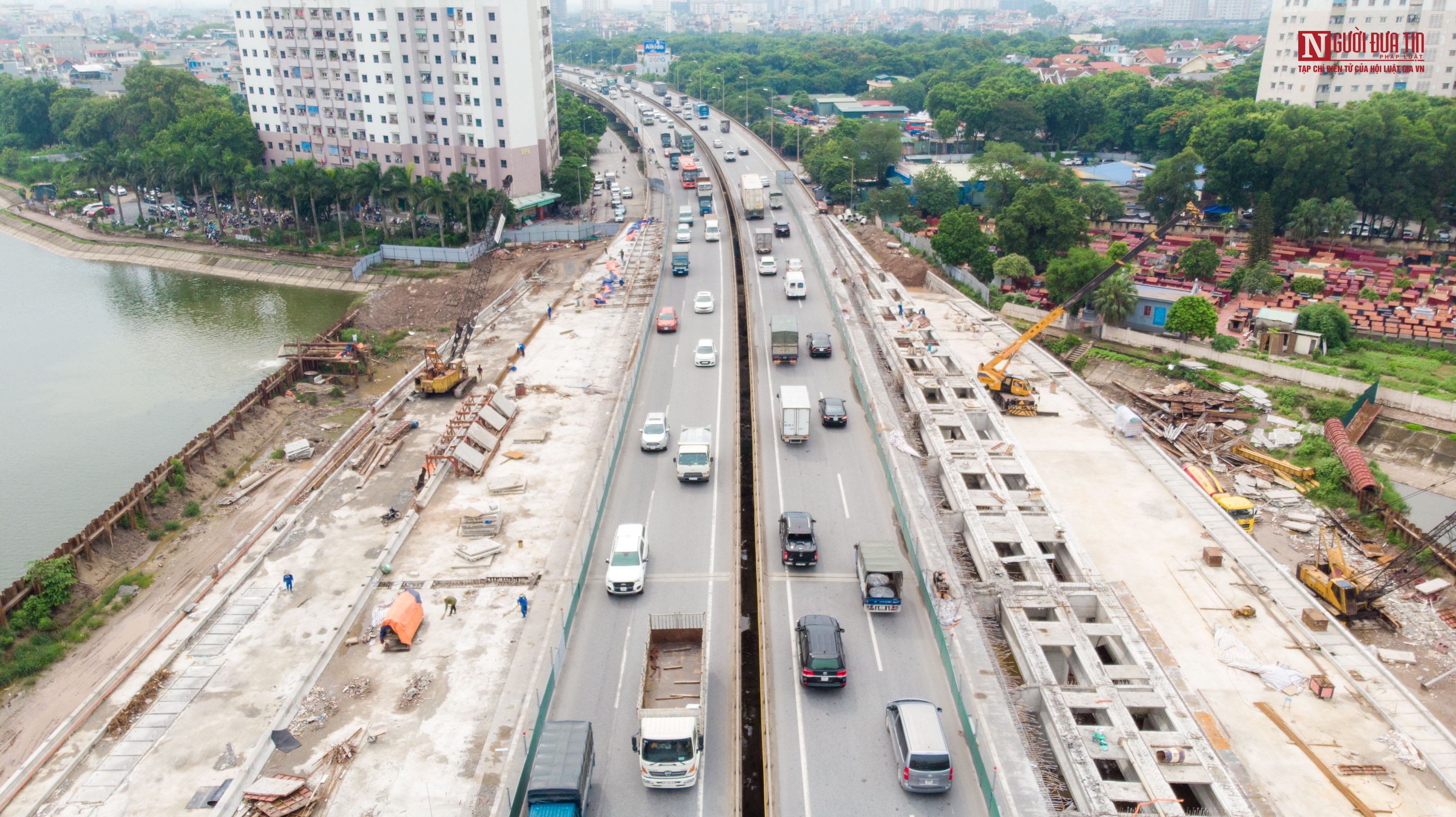 Tin nhanh - Toàn cảnh tiến độ dự án 2 cây cầu trị giá 340 tỷ đồng bắc qua hồ Linh Đàm (Hình 5).