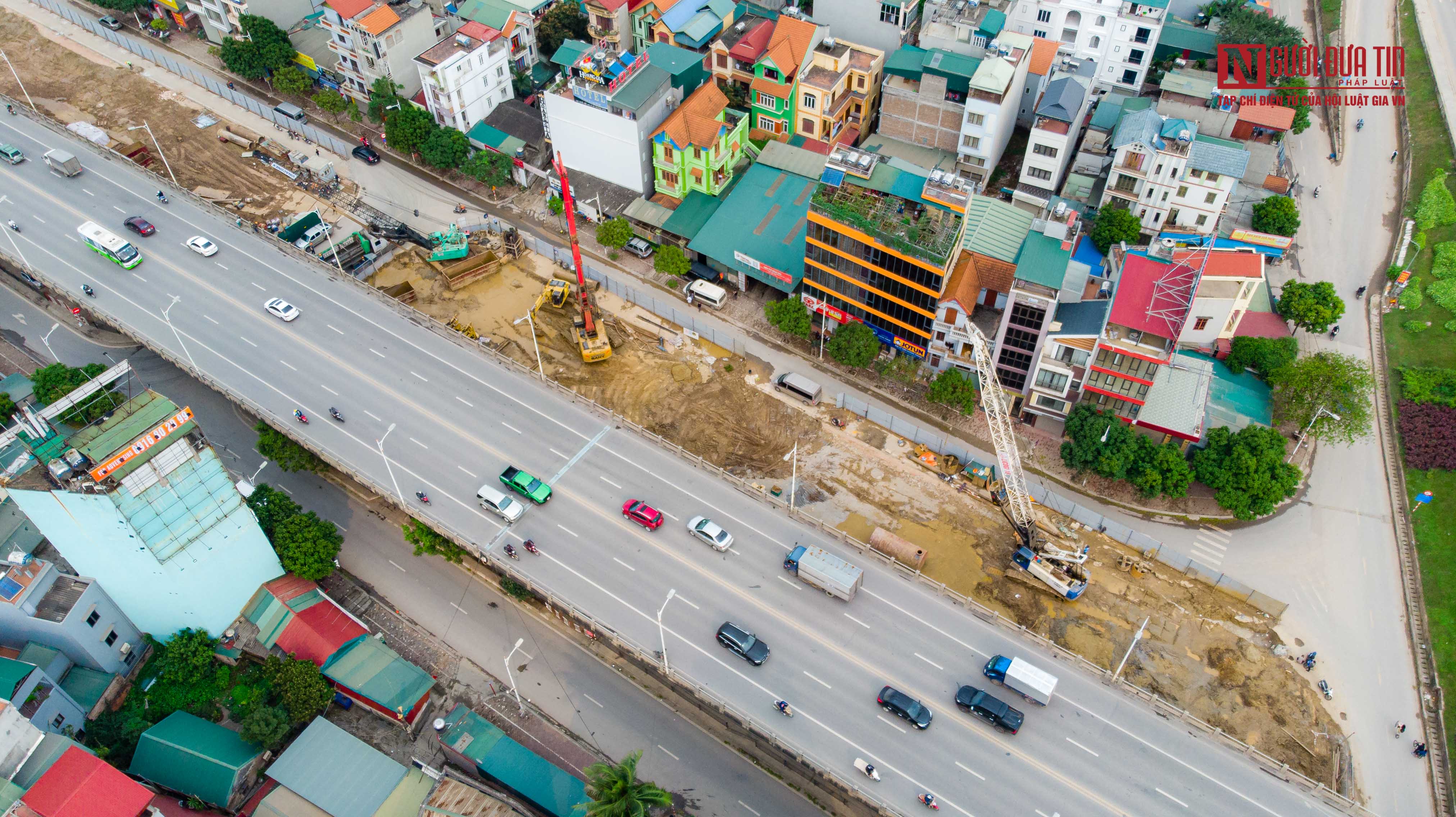 Tin nhanh - Toàn cảnh thi công dự án hơn 2.500 tỷ đồng bắc qua sông Hồng (Hình 3).