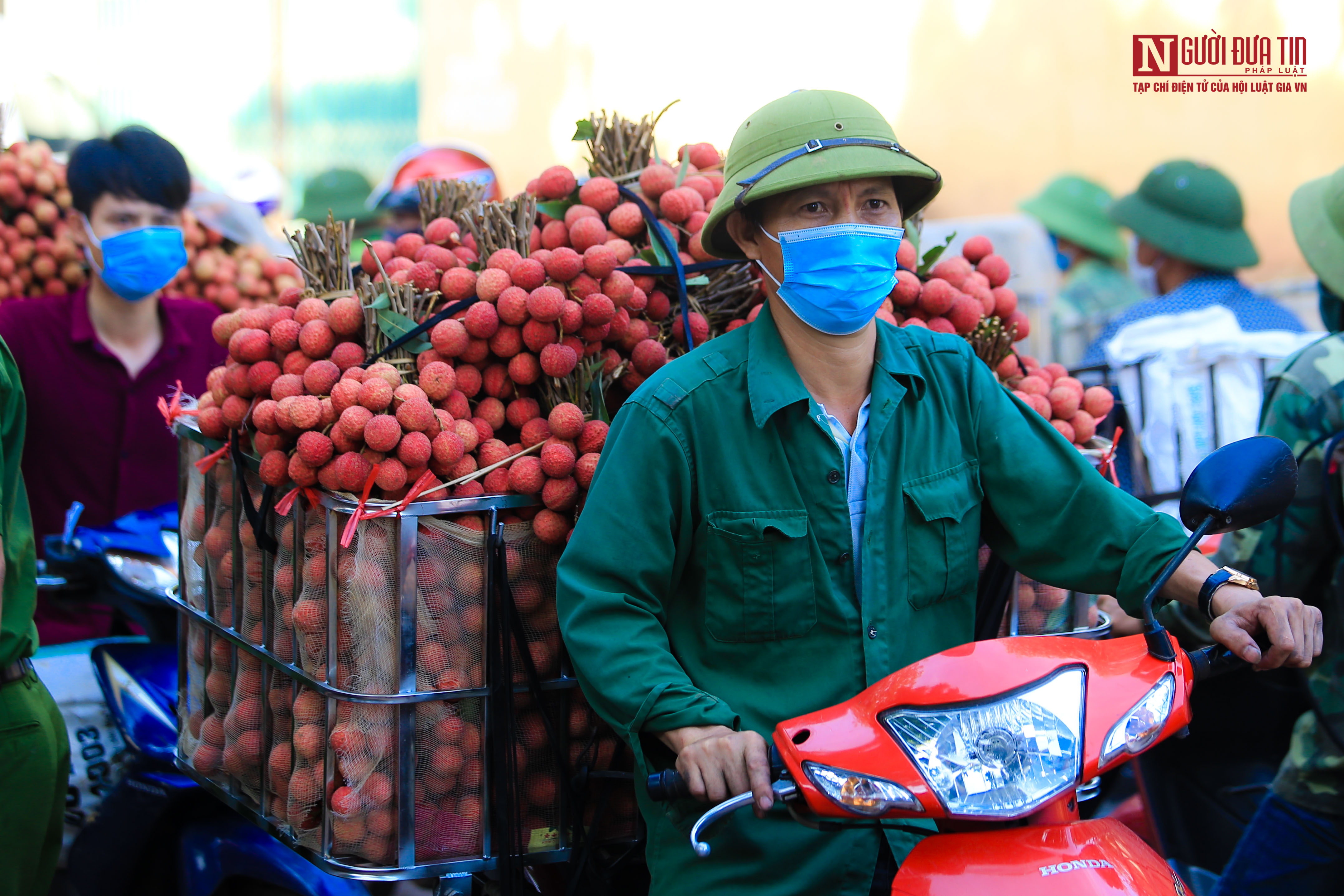 Tiêu dùng & Dư luận - Tắc đường từ sớm, những chiếc xe chở vải nối hàng dài km (Hình 10).