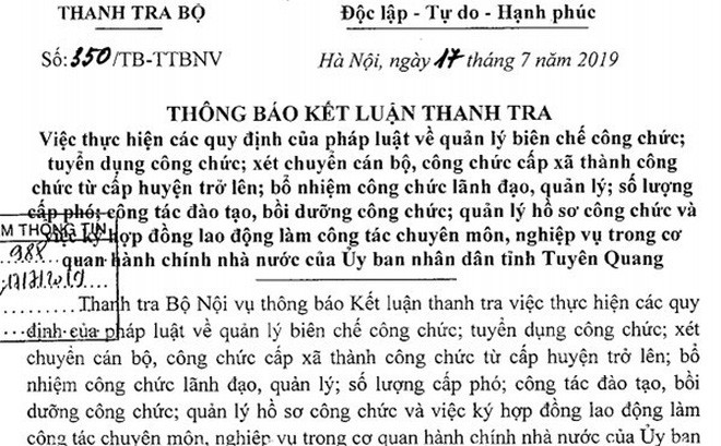 Tin nhanh - Bộ Nội vụ đề nghị thu hồi quyết định bổ nhiệm nhân sự 'chưa công chức đã lên lãnh đạo'