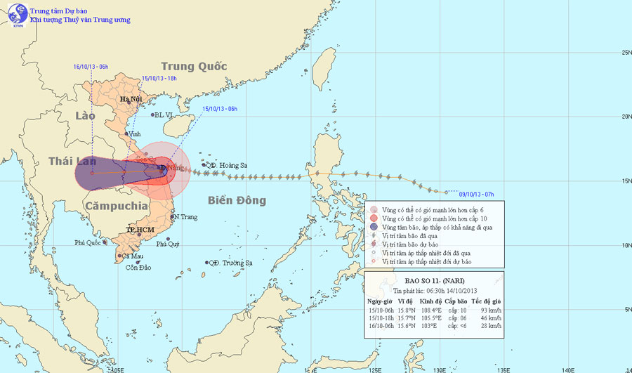 Dân sinh - Dự báo thời tiết ngày 11/11: Bão Narik trở mặt quay vào bờ với sức gió cực đại (Hình 2).