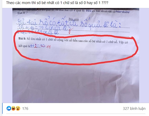 Giáo dục - 'Căng não” giải bài toán số lớn số bé, học trò viết 9+1=10 vẫn bị cô giáo gạch sai 