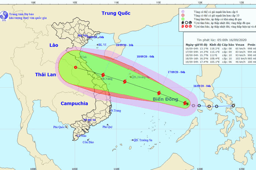 Tin nhanh - Áp thấp nhiệt đới đã mạnh thành bão số 5 giật cấp 10 