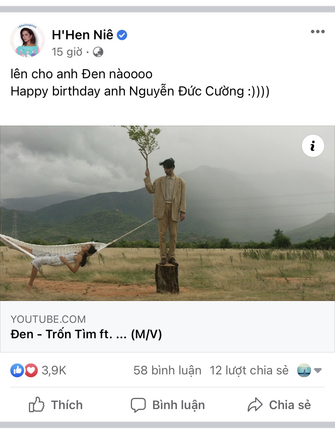 Giải trí - Dân mạng nghi vấn Đen Vâu công khai tỏ tình Hoa hậu H'Hen Niê trong MV 'Trốn tìm'? (Hình 2).