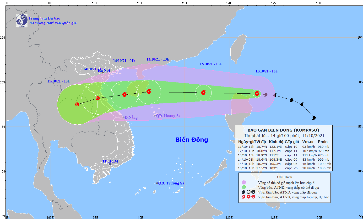 Xã hội - Bão số 8 (Kompasu) giật cấp 13, hướng vào miền Trung