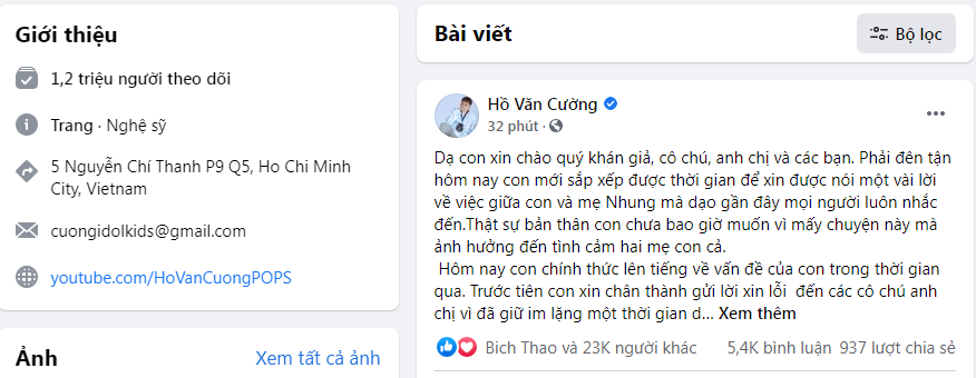 Giải trí - Hồ Văn Cường xác nhận đã nhận được tiền cát-xê, dừng hợp tác với công ty của cố ca sĩ Phi Nhung