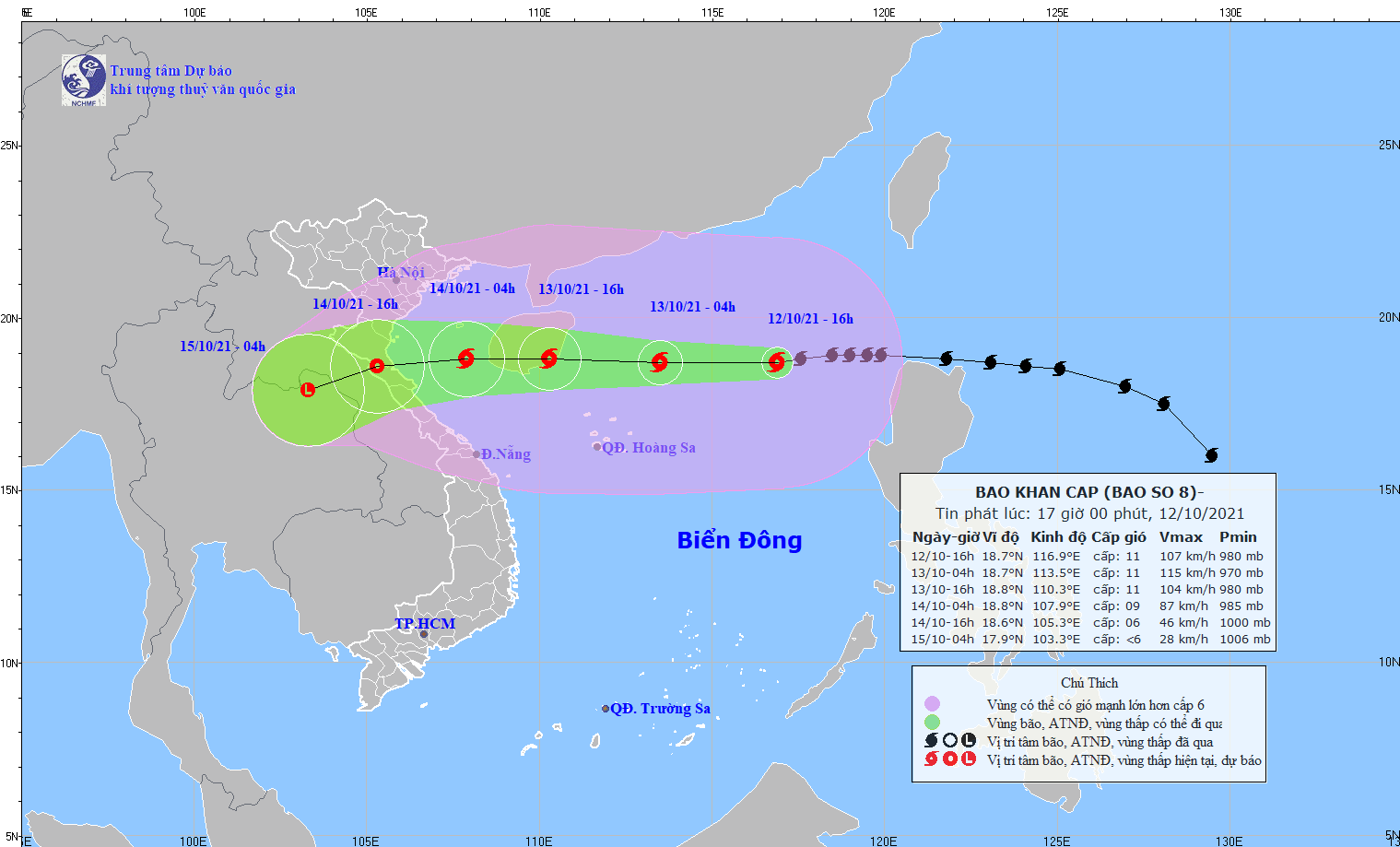 Xã hội - Tin bão mới nhất: Bão số 8 sức gió mạnh, hướng thẳng vào miền Trung