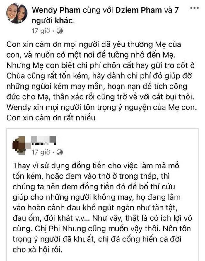 Giải trí - Con gái Phi Nhung lên tiếng nói lý do sẽ rải tro cốt của mẹ xuống biển