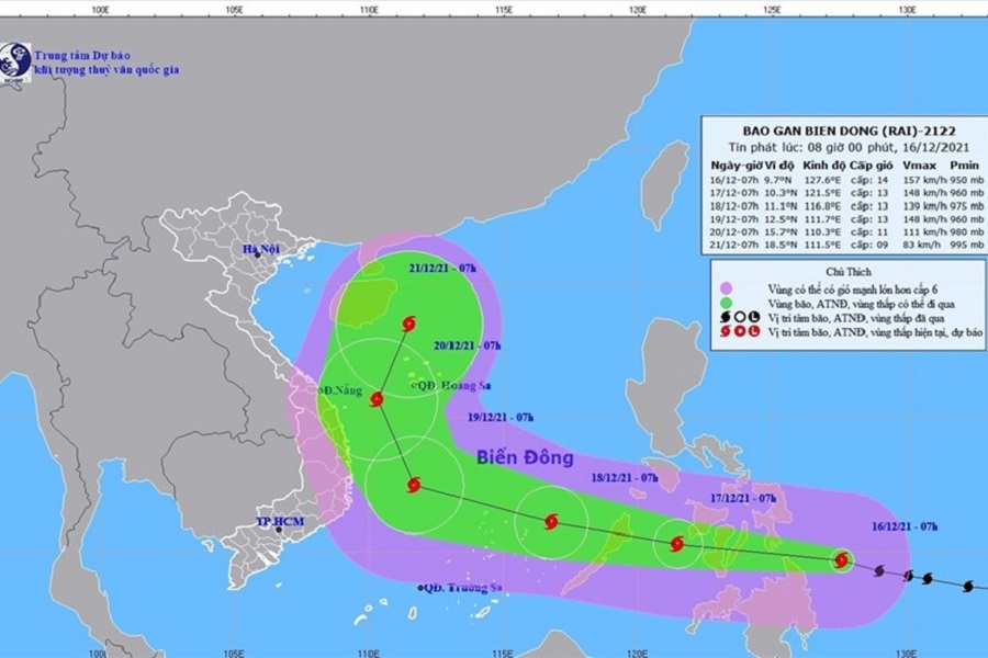 Xã hội - Bão Rai rất mạnh, di chuyển nhanh, 28 tỉnh, thành cấp tốc kêu gọi tàu vào bờ