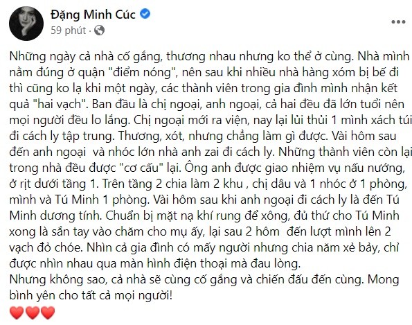 Giải trí - Cả gia đình diễn viên Minh Cúc 'Hương vị tình thân' mắc Covid-19 (Hình 2).